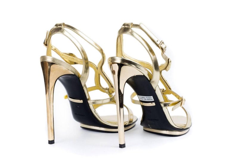 gold leather pumps