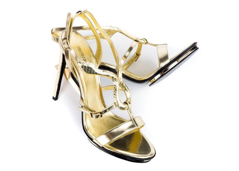 gold leather pumps