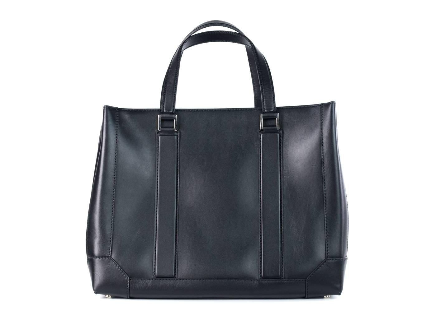 Roberto Cavalli Women's Black Leather Satchel Bag For Sale 1