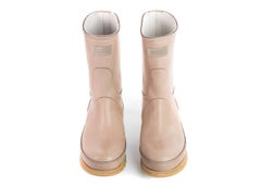 Brunello Cucinelli Womens Light Brown Rain Leather Ankle Boots