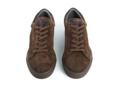Brunello Cucinelli Men's Brown Suede Lace-up Sneakers