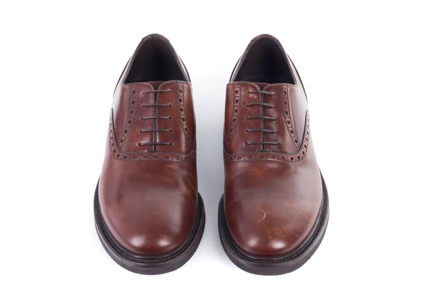 Brunello cucinelli Men/'s Brown Leather Casual Dress shoe NEW EU 44 US 11