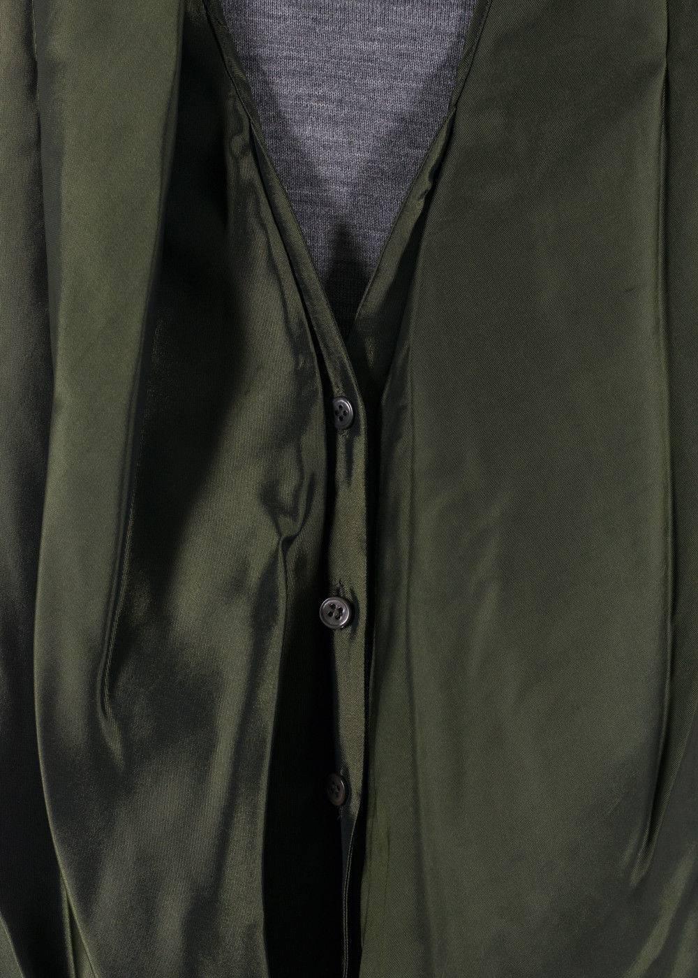 Haider Ackermann Womens Green Cornwallis Draped Satin Blouse In New Condition In Brooklyn, NY