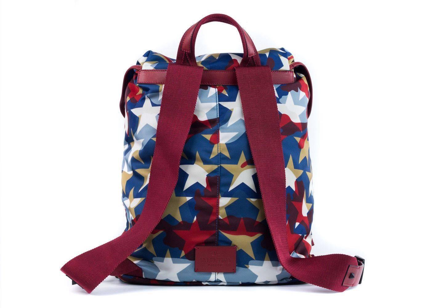 Valentino Multicolor Camustar Nylon Backpack In New Condition In Brooklyn, NY