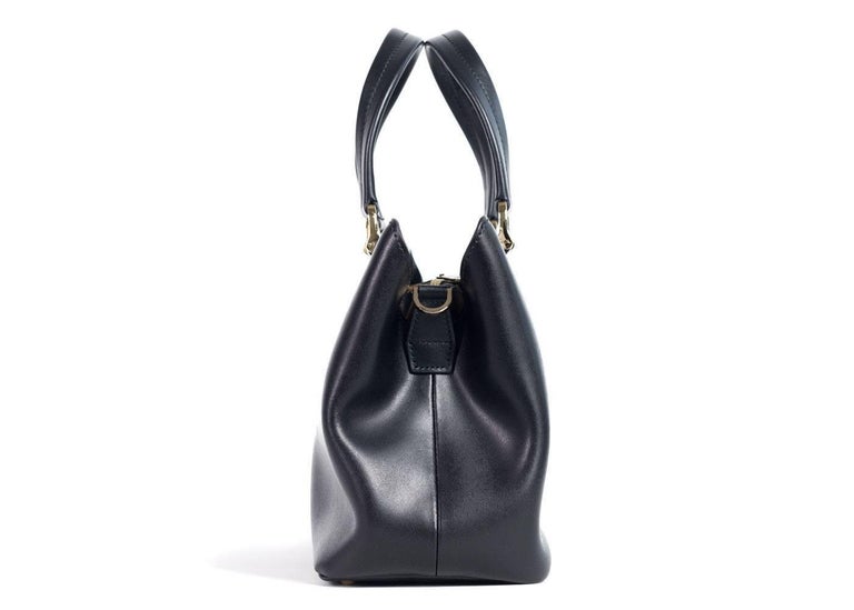 Longchamp Women's Black Leather Honore 404 Small Tote Bag For Sale at