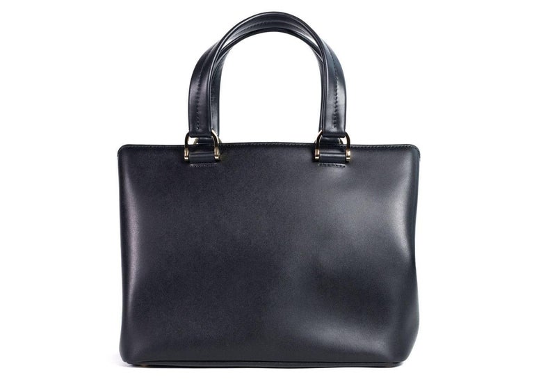 Longchamp Women's Black Leather Honore 404 Small Tote Bag For Sale at