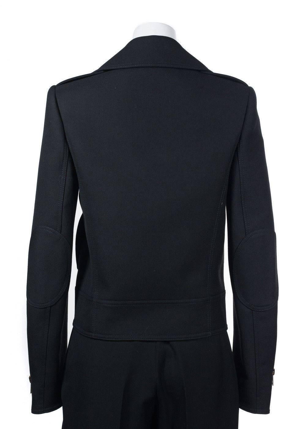 Women's Alexander McQueen Womens Black Wool Silk Blend Peacoat