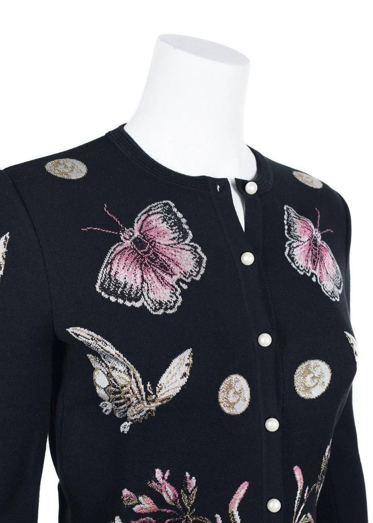 Alexander McQueen Womens Black Wool Blend Butterfly Cardigan at 1stDibs ...