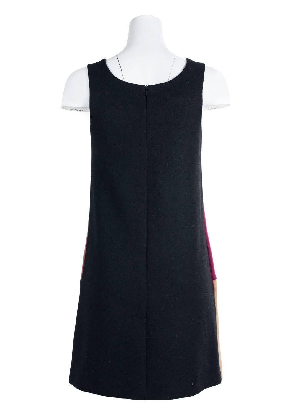 Black Stella McCartney Womens Multi Wool Sleeveless Heraldic Dress