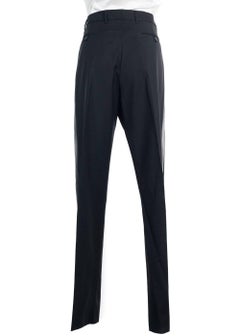 Valentino Men's Black Wool Blend Side Stripe Trousers