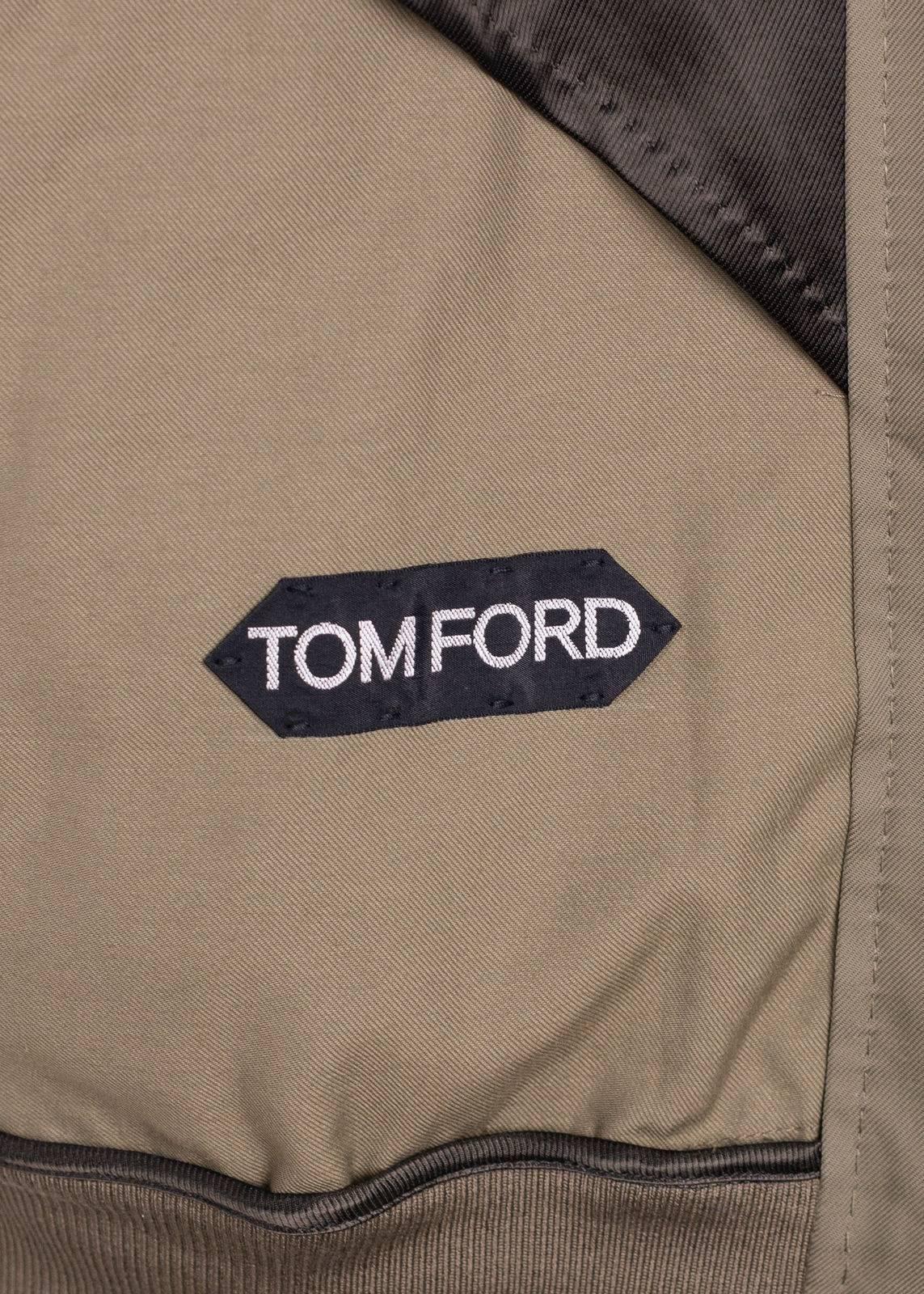 Tom Ford Men Brown Cotton Blend Sartorial Zip Jacket Size 48/38~RTL$3550 In Excellent Condition For Sale In Brooklyn, NY