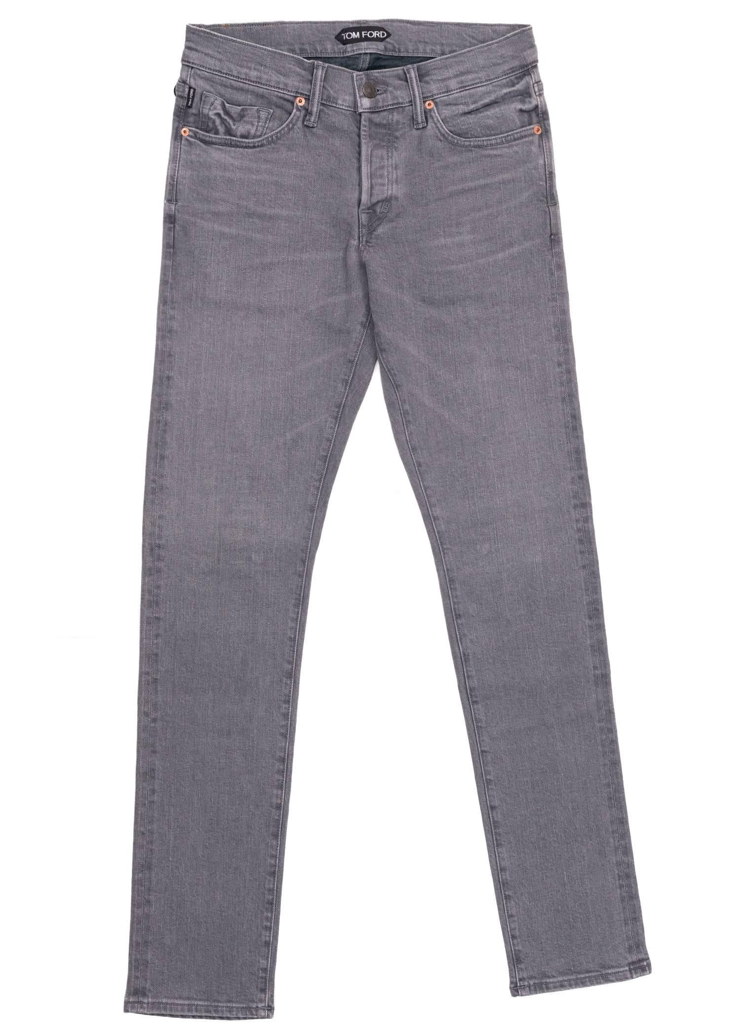 Take a stroll in your medium wash Tom Ford Selvedge Jeans. This durable pair was designed using firm aerated cotton, a slim fit, and a four button front fly design. Pair these jeans with a relaxed top for the perfect all casual look.

 ​​​​New with