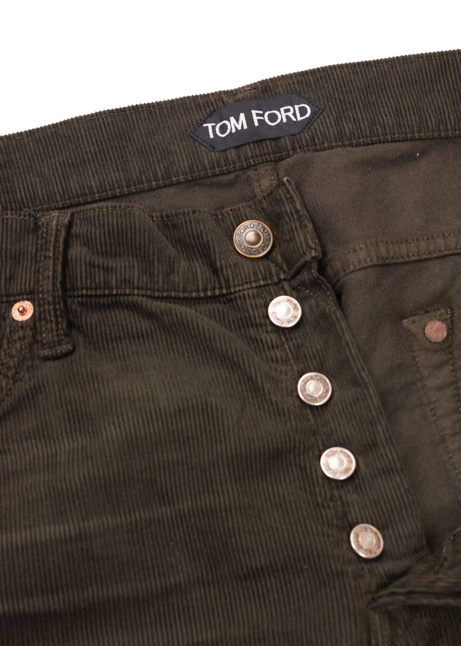 Black Tom Ford Denim Jeans Brown Wash Size 38 Regular Fit Model For Sale