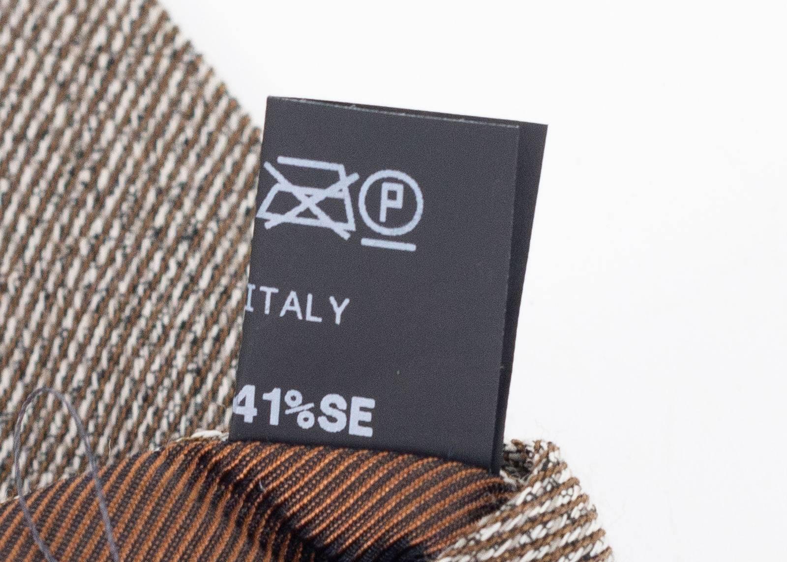 NEW Tom Ford Mens Brown Black Striped Geometric Pattern Silk Blend RTL$265 Tie For Sale 1