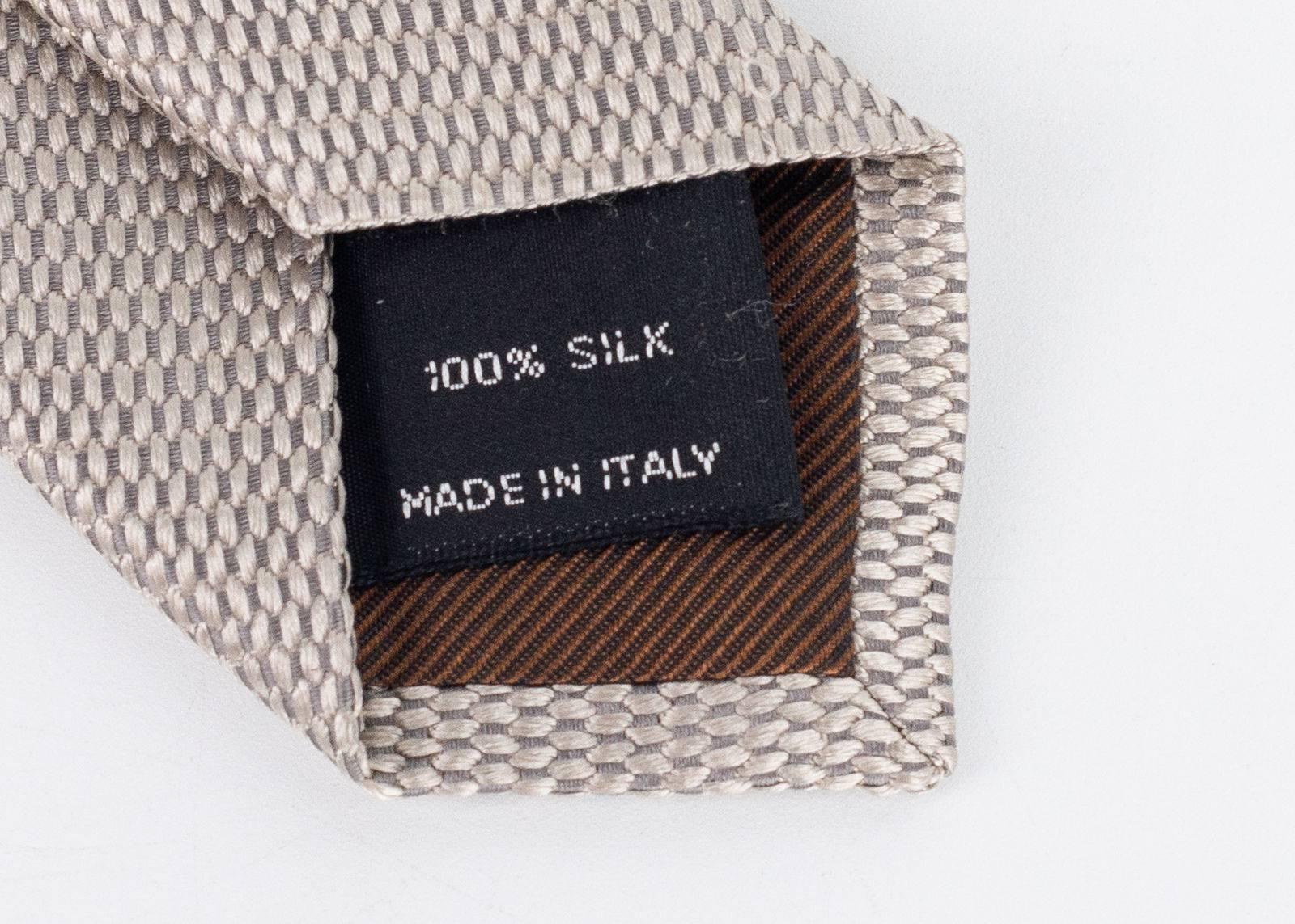 Men's NEW Tom Ford Mens Brown Black Striped Geometric Pattern Silk Blend RTL$265 Tie For Sale