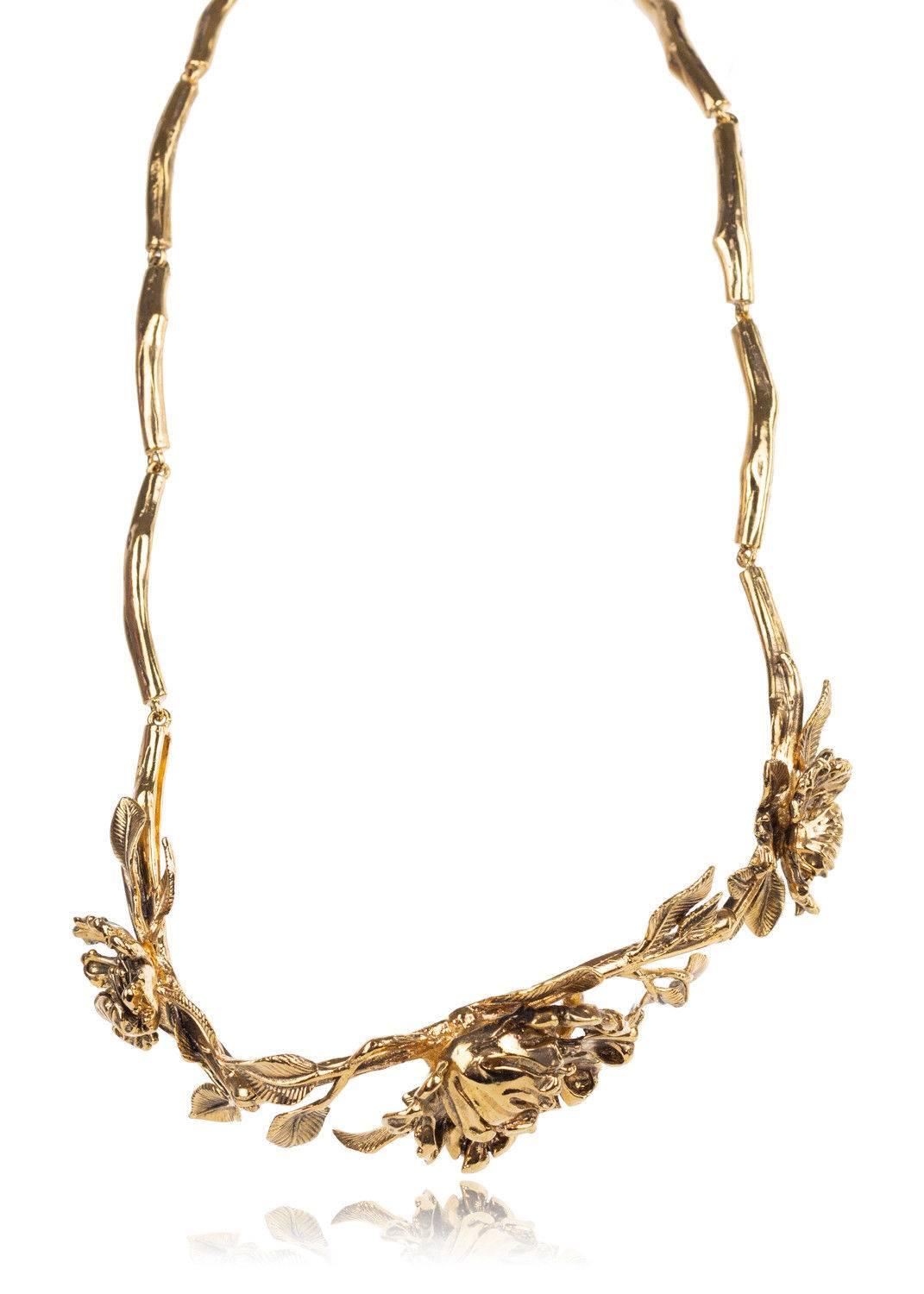 Roberto Cavalli Blossom Metal Gold Plated Belt  In New Condition For Sale In Brooklyn, NY
