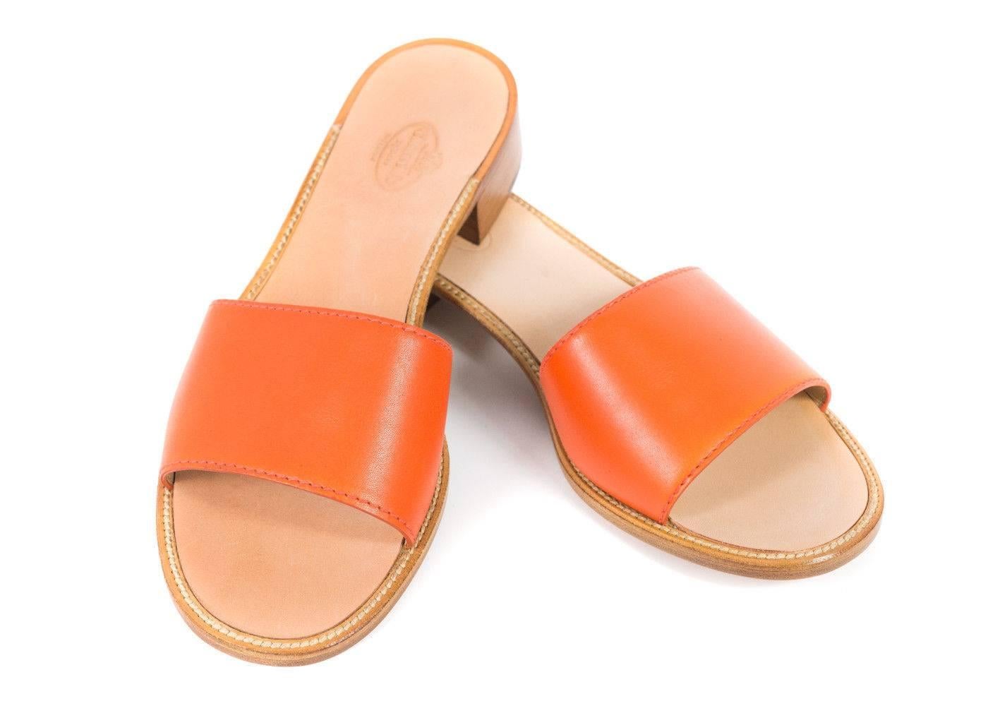 Men's Church's Laura Tangerine Leather Mules Sandals For Sale