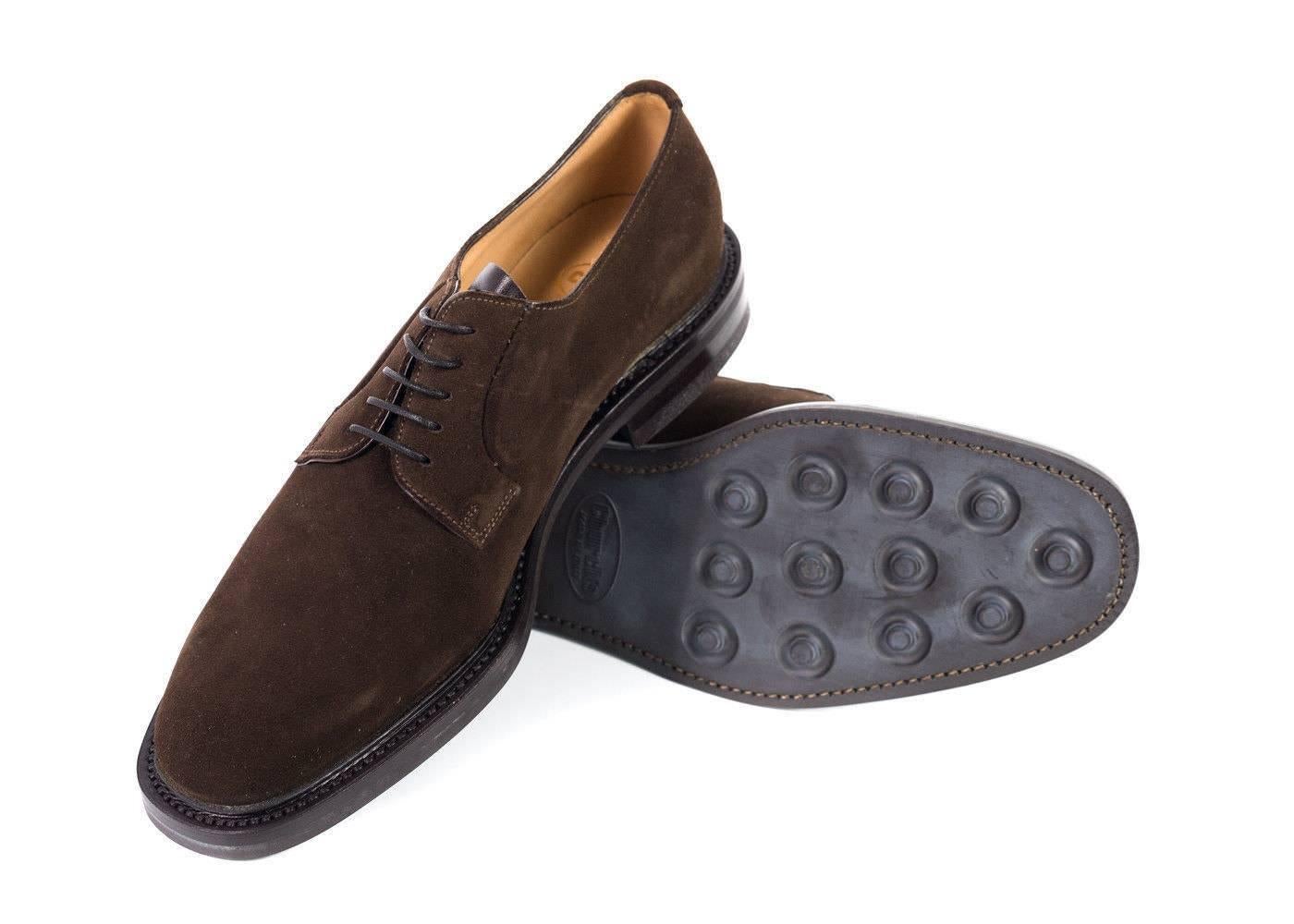 Church's Women's Dark Brown Suede Lace Up Shoes In New Condition For Sale In Brooklyn, NY
