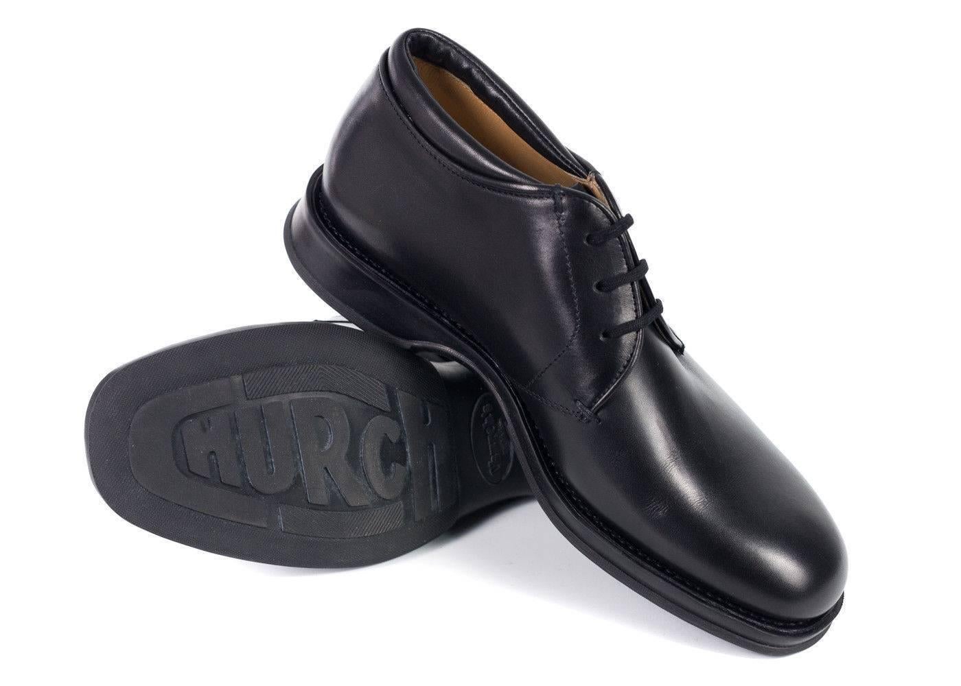 Men's Church's Women's Solid Black Leather Lace Up Shoes For Sale