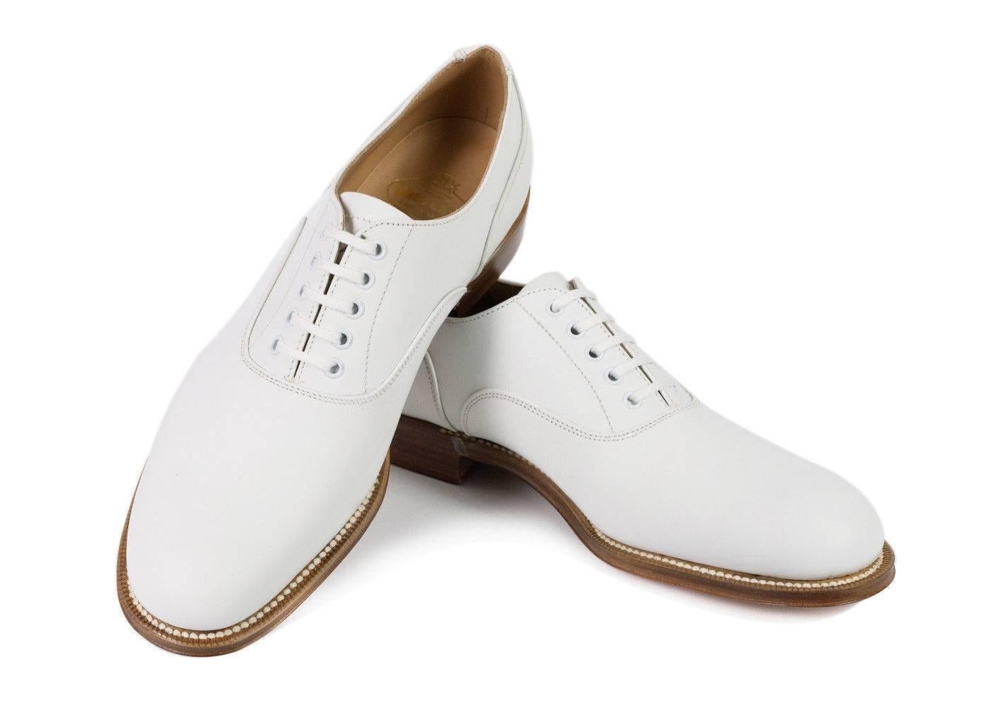 Church's Women's Bella White Leather Derby Shoes In New Condition For Sale In Brooklyn, NY