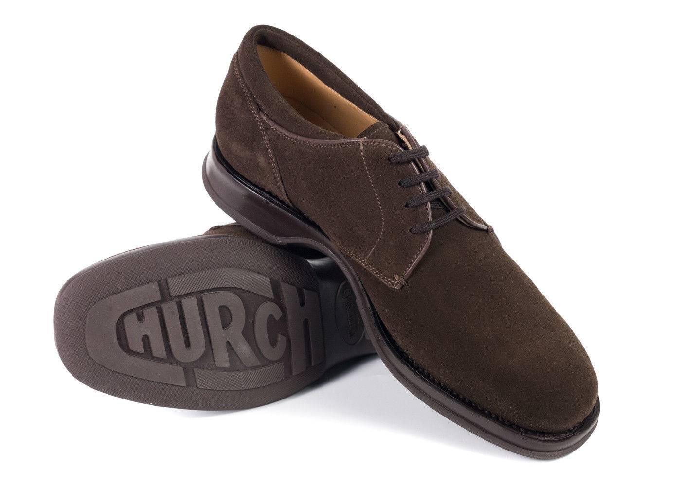 Church's Women's Dark Brown Suede Lace-Up Charmain Shoes In New Condition For Sale In Brooklyn, NY