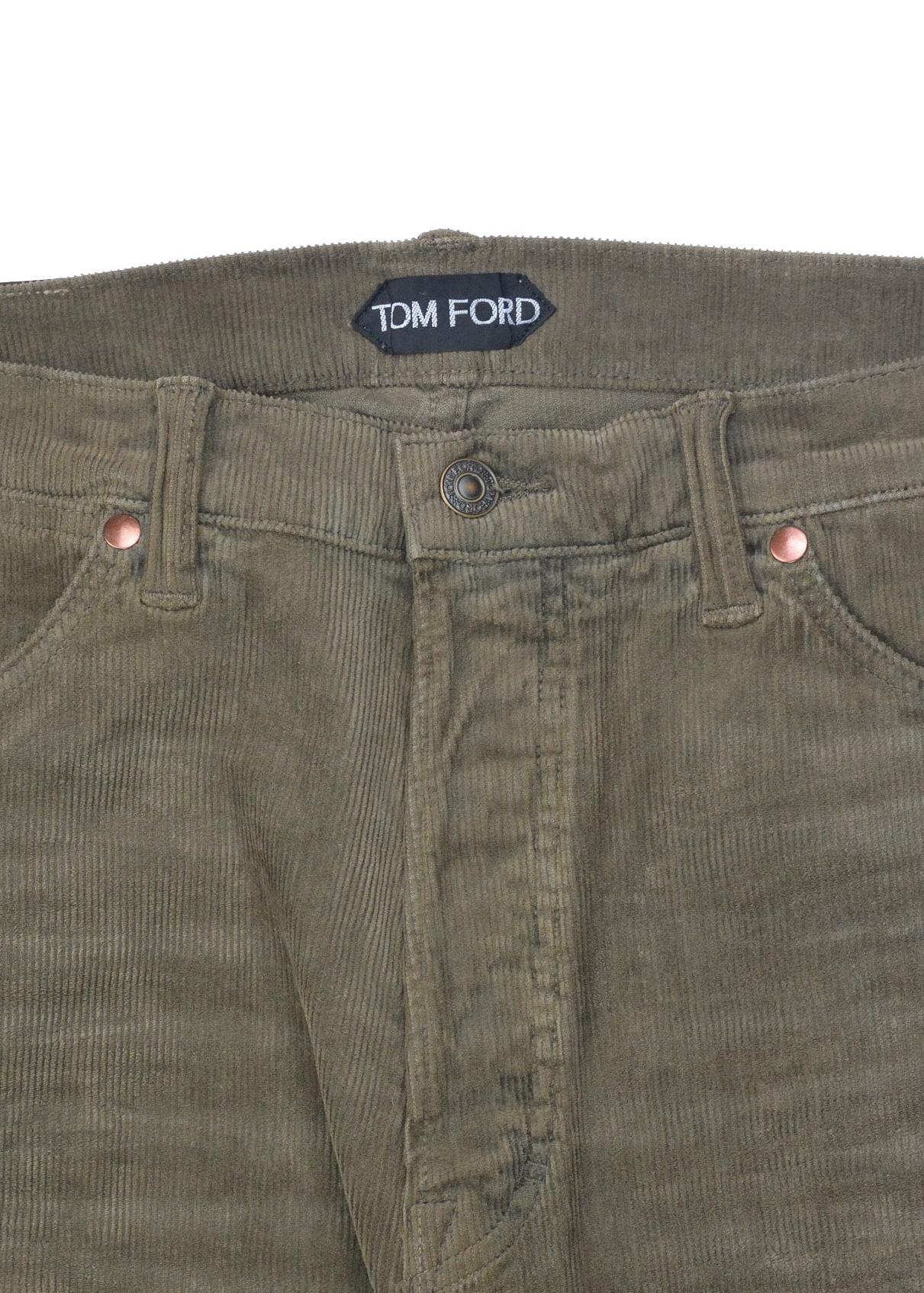 Gray Tom Ford Men's Dark Brown Corduroy Loose Fit Jeans For Sale