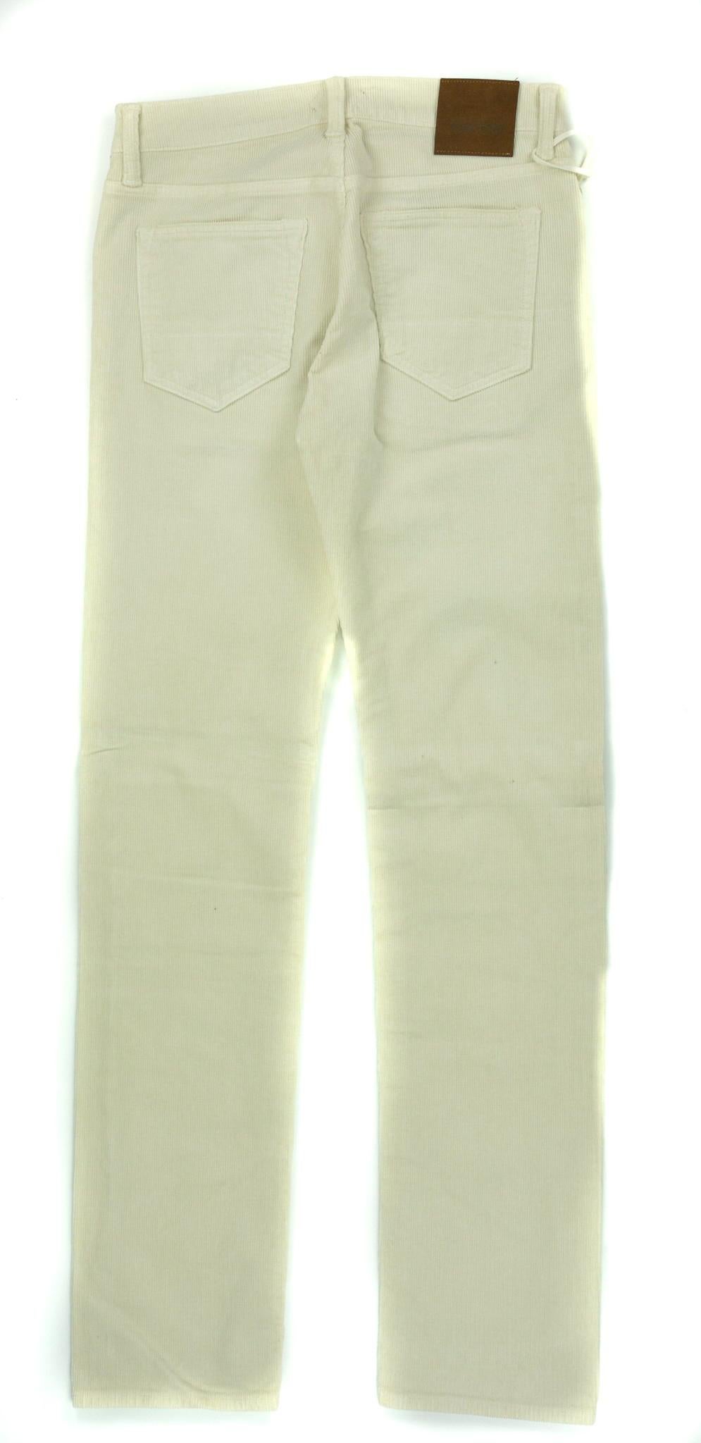 Tom Ford Men's Cream Corduroy Straight Fit Jeans In New Condition For Sale In Brooklyn, NY