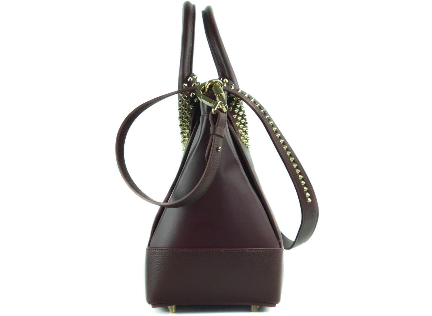 Women's Christian Louboutin Burgundy Calfskin Large Eloise Bag For Sale