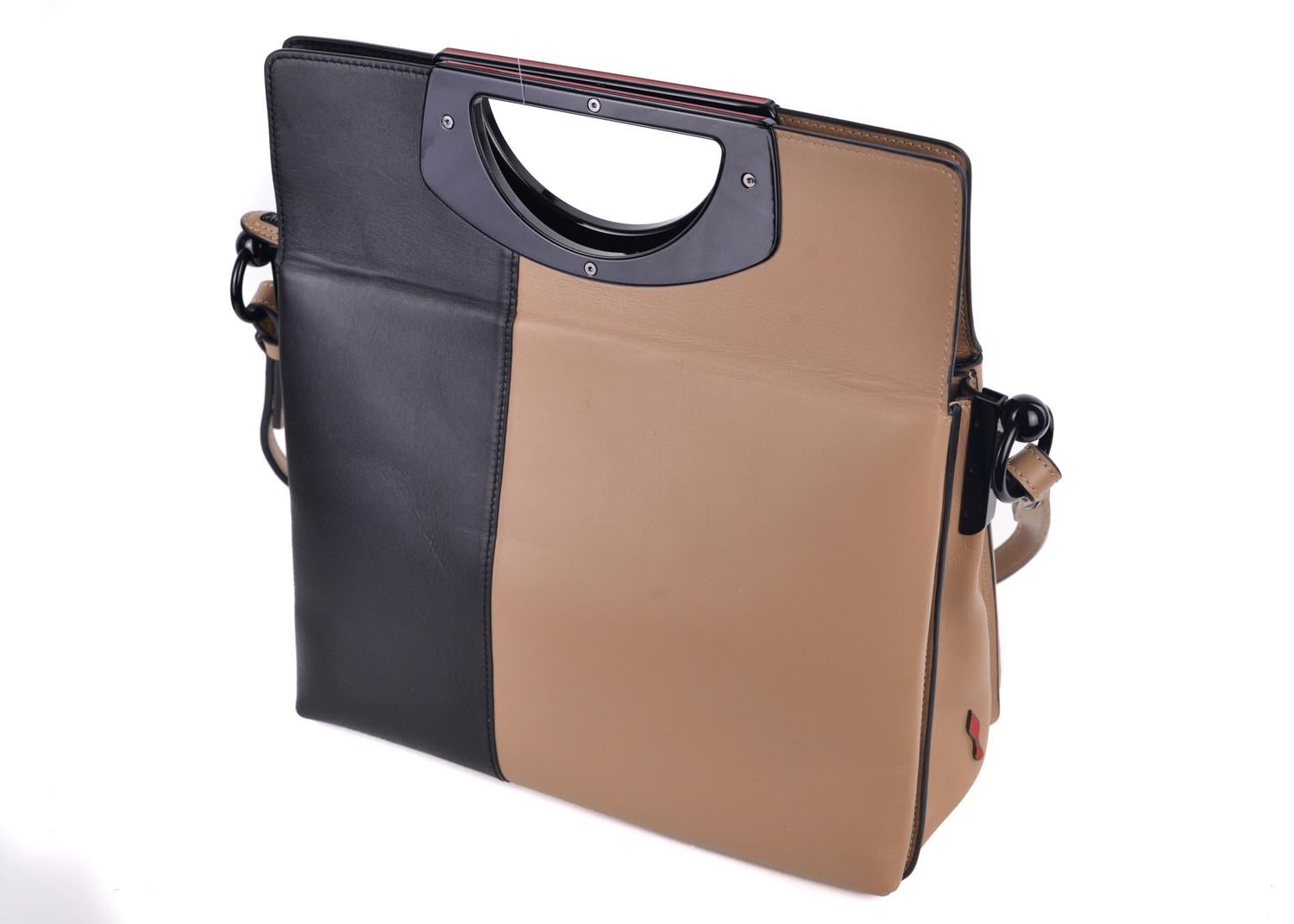 Beige Christian Louboutin Black Tan Passage Ombre Messenger Bag For Sale