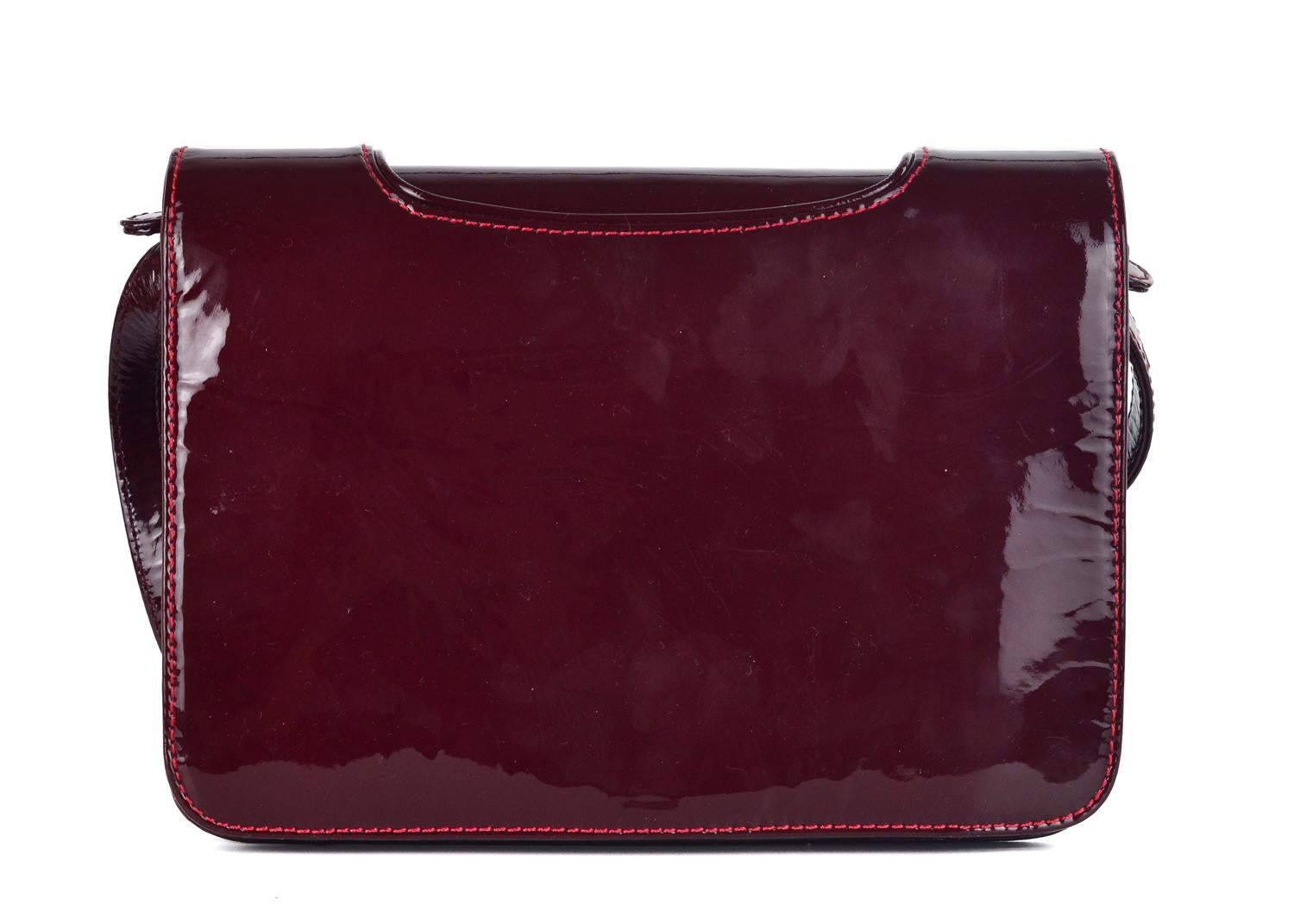 Christian Louboutin Women's Burgundy Patent Shoulder Bag In New Condition For Sale In Brooklyn, NY
