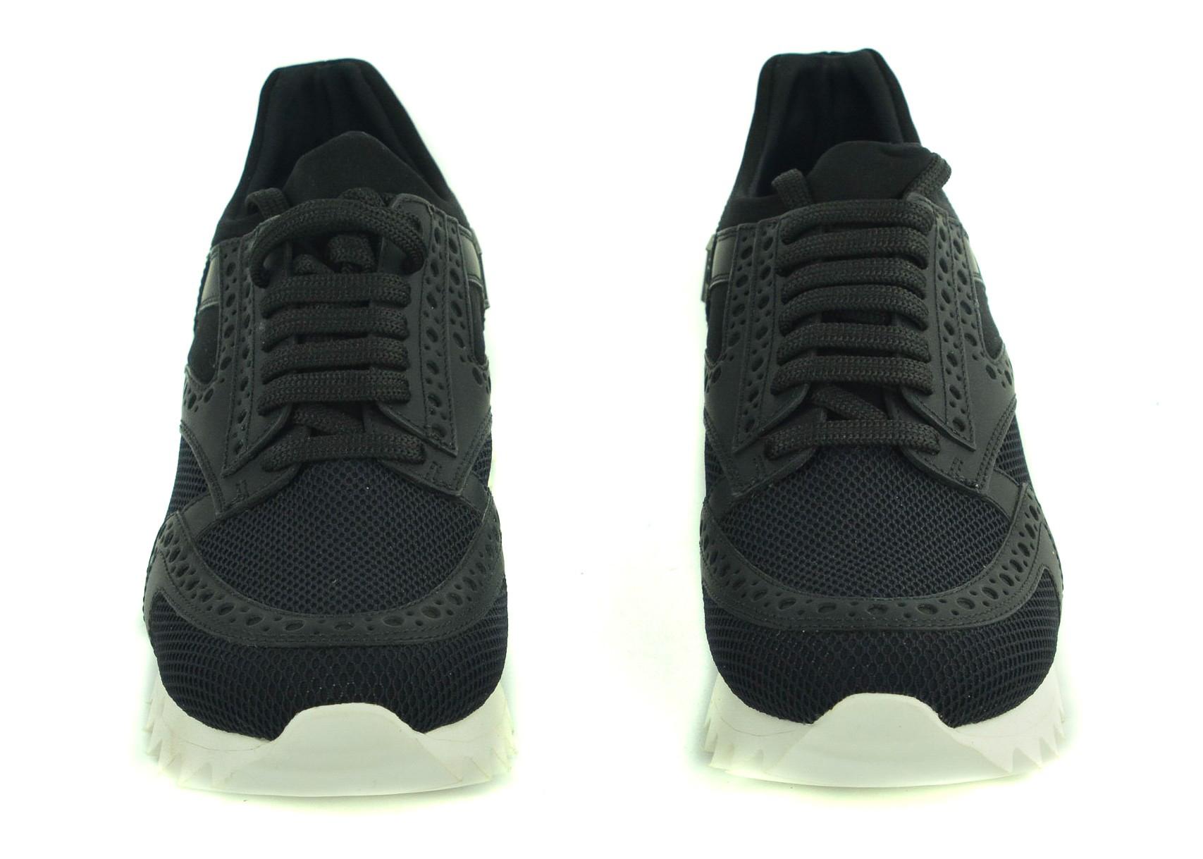 Philipp Plein Womens Black Leather Mesh Net Runner Sneakers For Sale 1