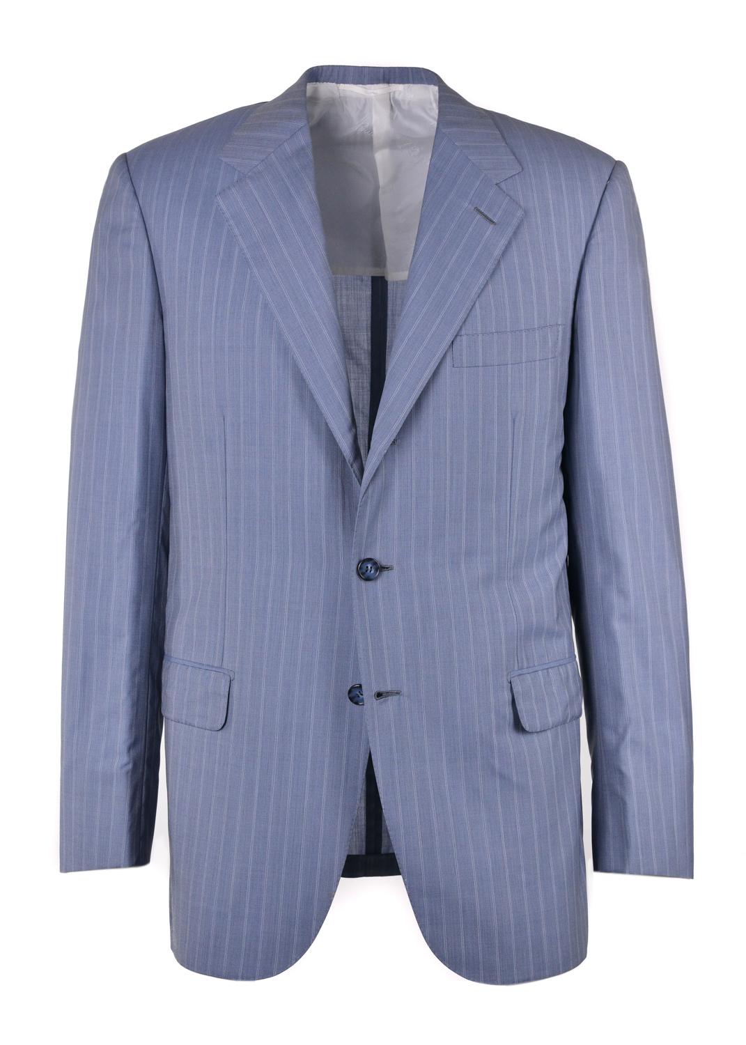 Men's Brioni Men Three Button Blue Wool Pin Striped Senato Suit  For Sale