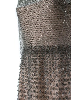 Valentino Women's Beige Beaded Sheer Accented Dress