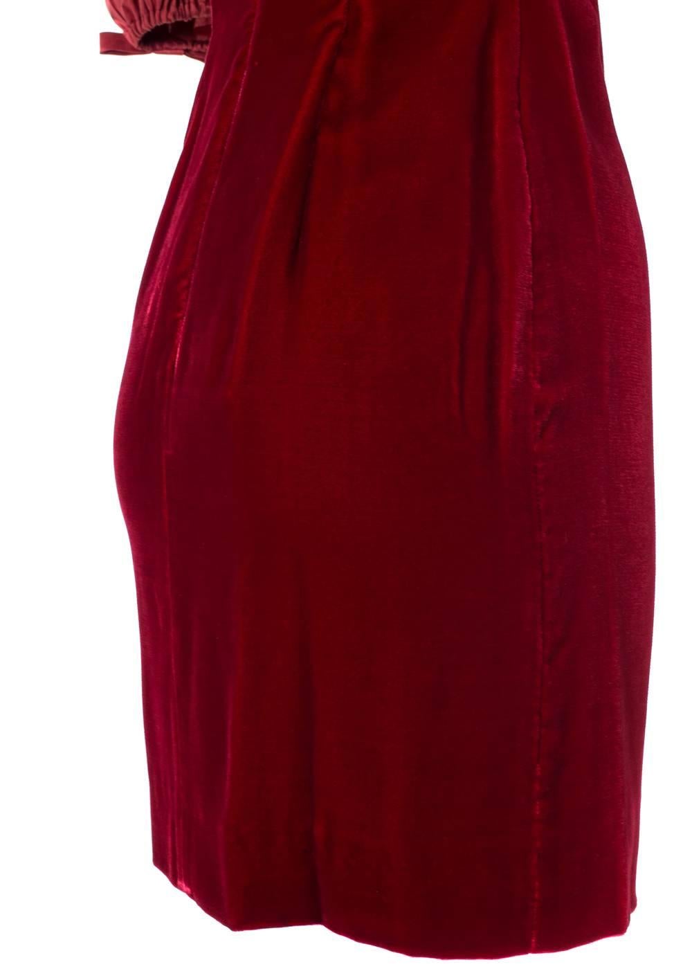 red velvet spaghetti strap dress