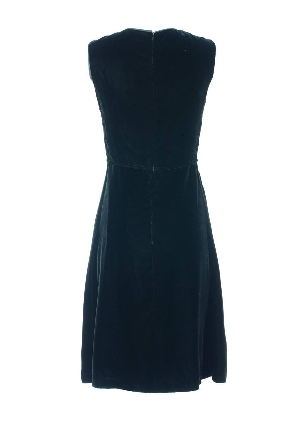 Valentino Black Embellished Velvet Dress In New Condition In Brooklyn, NY