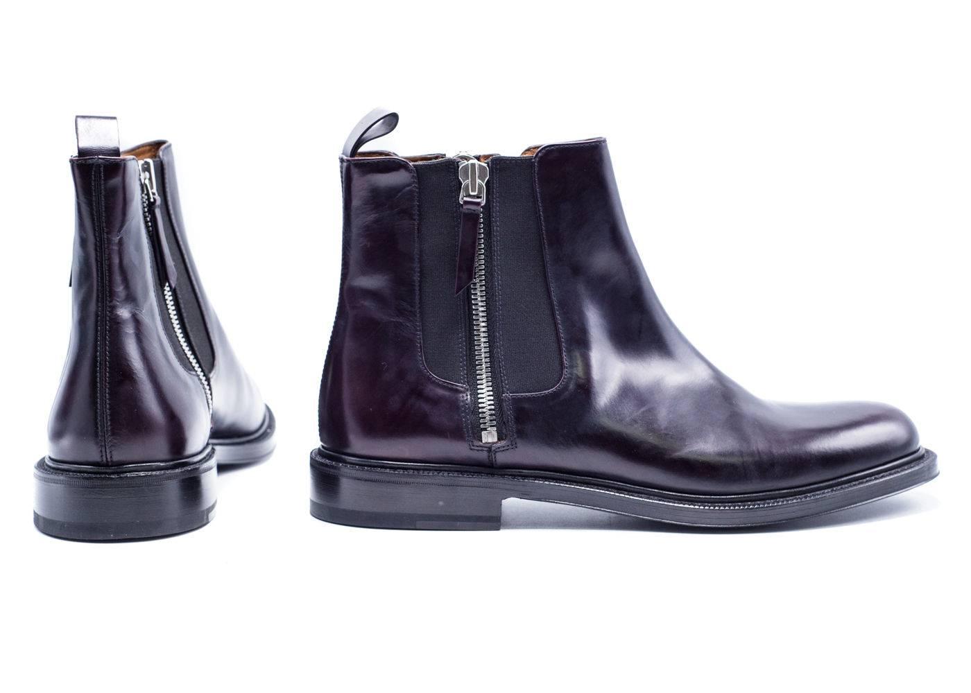 Black Givenchy Men's Dark Purple Patent Ankle Boots 