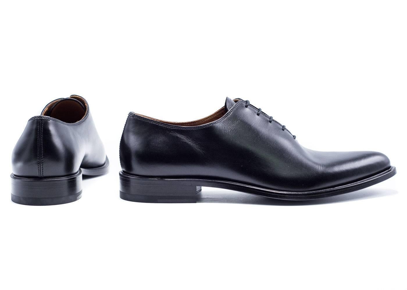 Men's Givenchy Mens Black Polished Leather Derby Lace Shoes Oxfords 