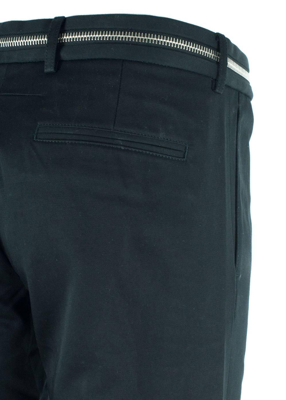 Givenchy Men's 100% Cotton Black W/ Zipper Pants In New Condition For Sale In Brooklyn, NY
