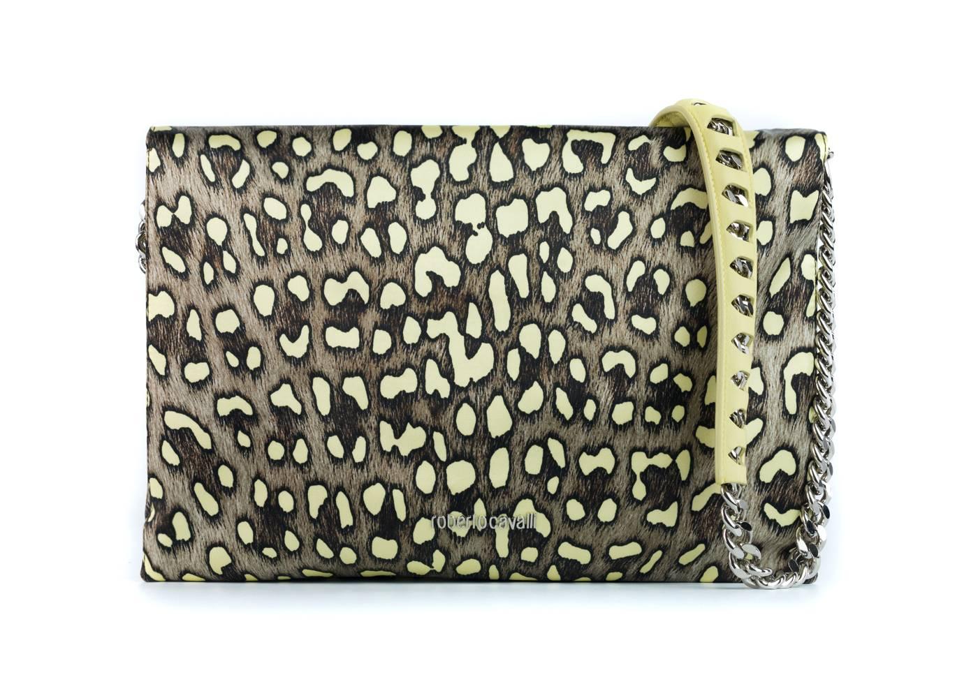 Roberto Cavalli Women's Large Juno Clutch In New Condition For Sale In Brooklyn, NY