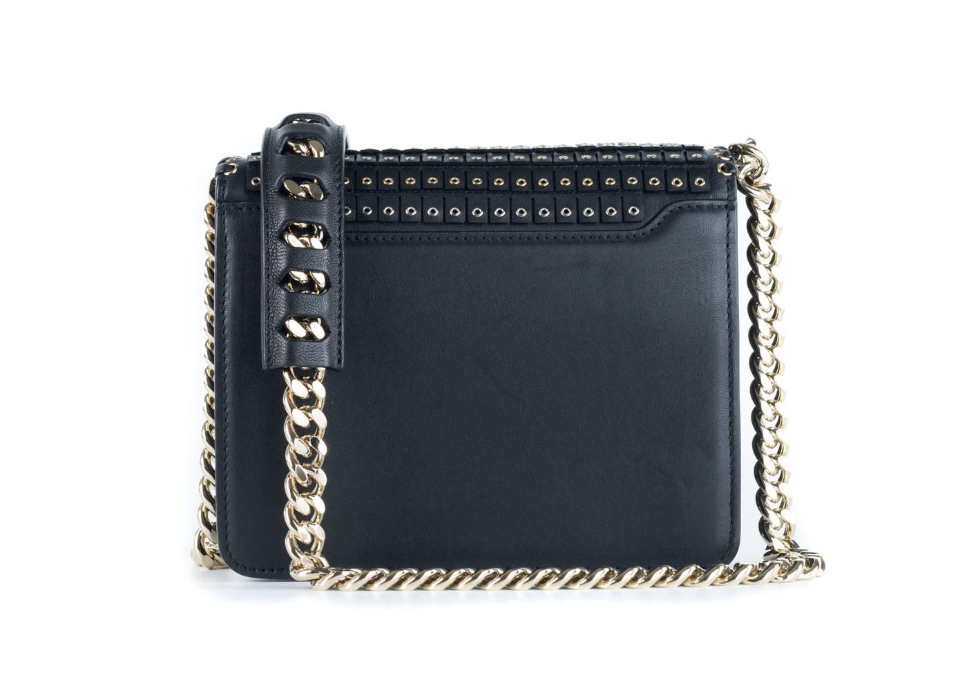 Roberto Cavalli Women's Mini Black Borsa Flap Shoulder Bag In New Condition For Sale In Brooklyn, NY