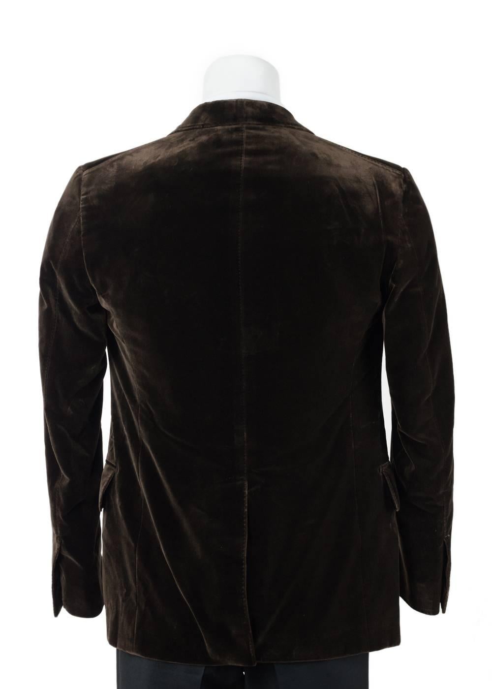 Men's Tom Ford Brown Light Velvet TF Icon Shelton Jacket  For Sale