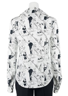 PRADA Womens Cotton Sailor Patch Pullover Collared Poplin Shirt
