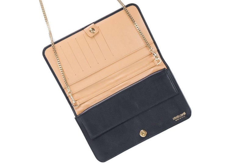Roberto Cavalli Women S Black Leather Wallet Crossbody Bag For Roberto Cavalli Women S Black Leather Wallet Crossbody Bag In New Condition For Brooklyn