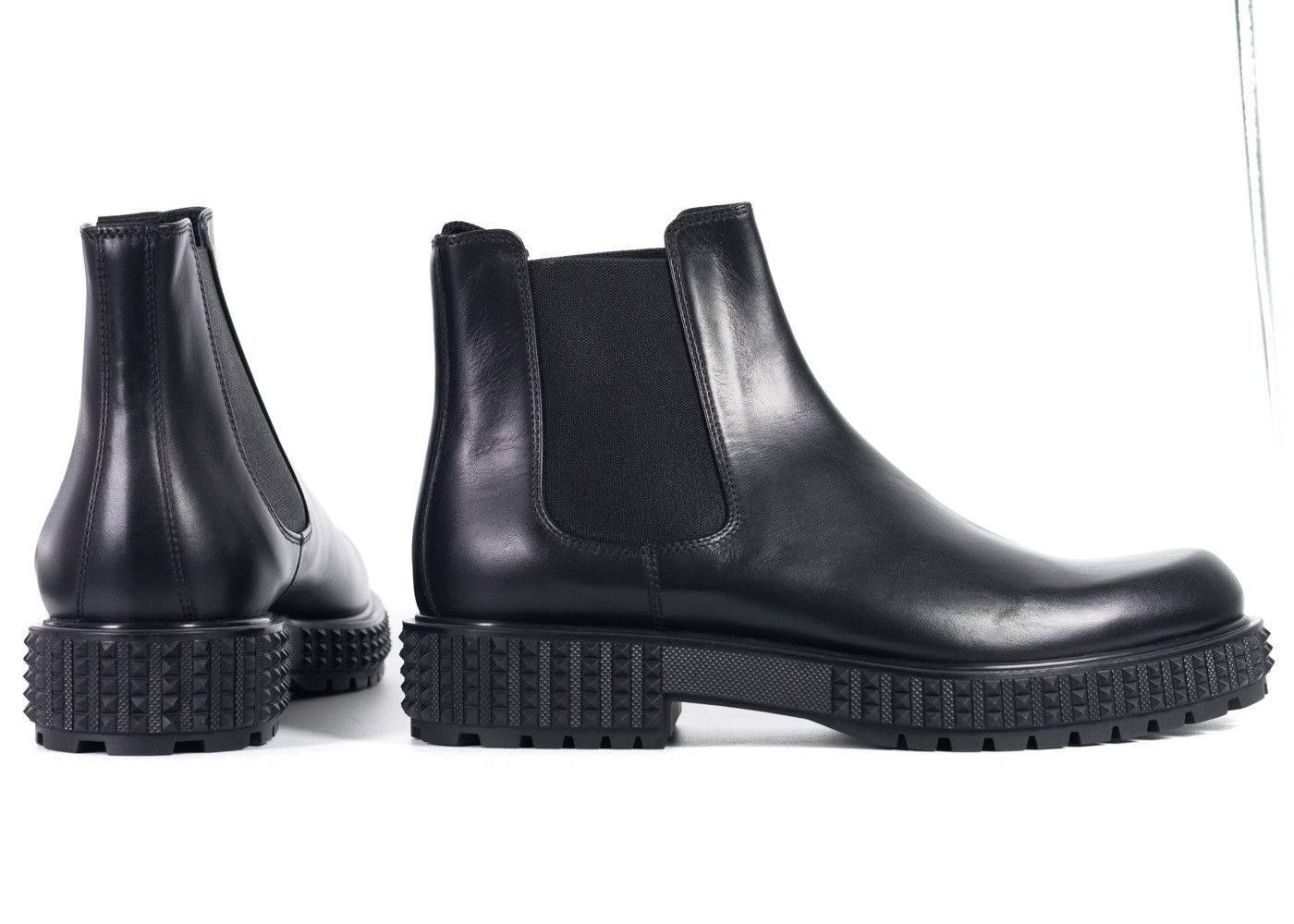 Valentino Mens Black Leather Rockstud Platform Chelsea Boots For Sale 1