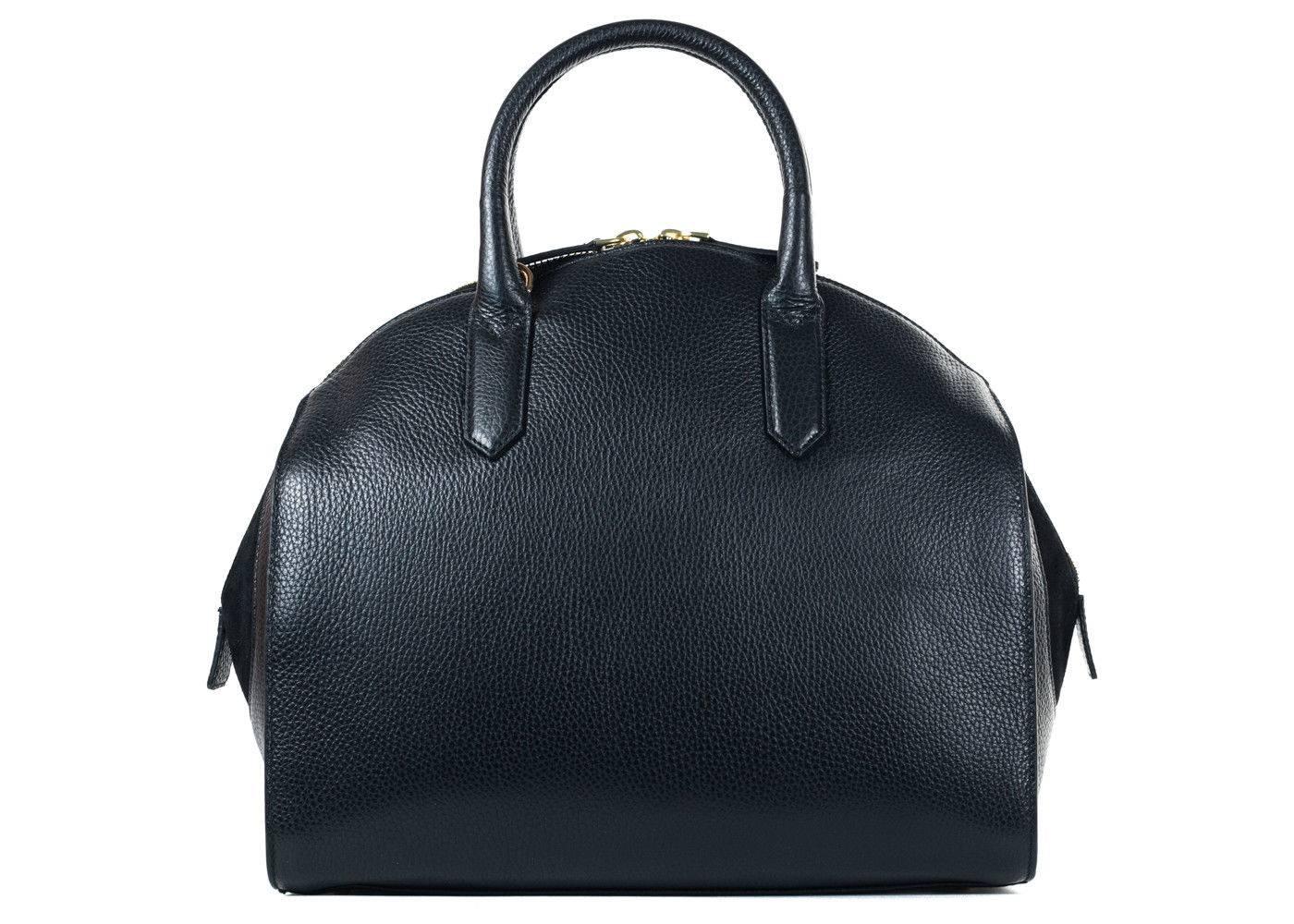 Women's Roberto Cavalli Womens Black Grained Leather Bowler Handbag For Sale