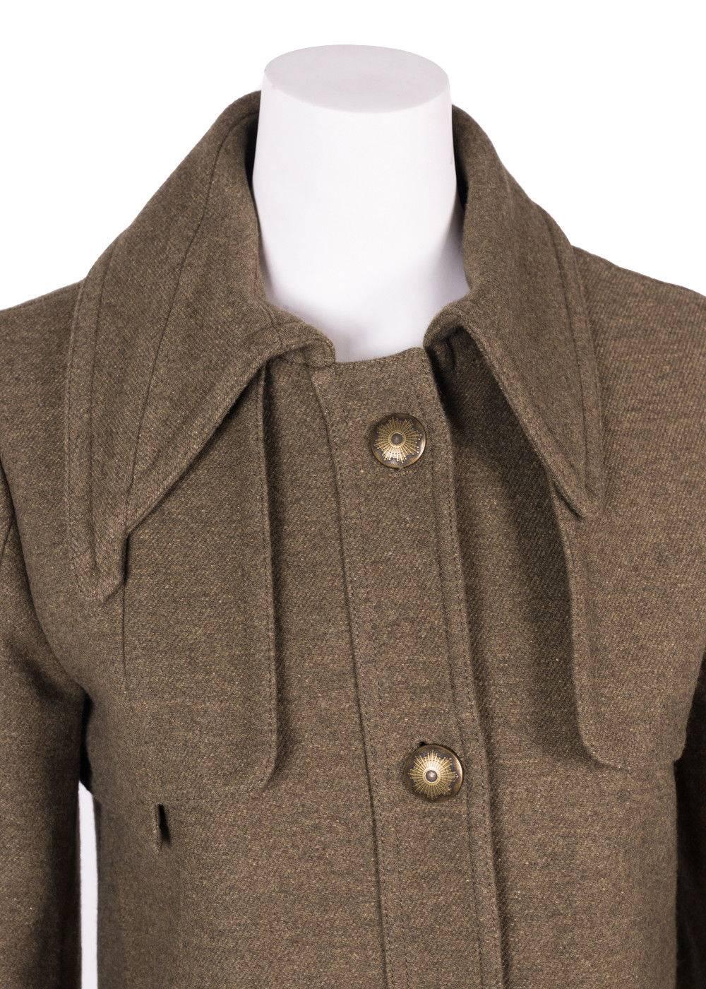 Women's Maison Margiela Green Wool Blend Multi Pocket Military Coat