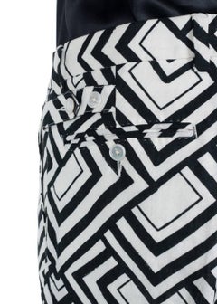 Dolce&Gabbana Men's Black & White Printed Linen Pants