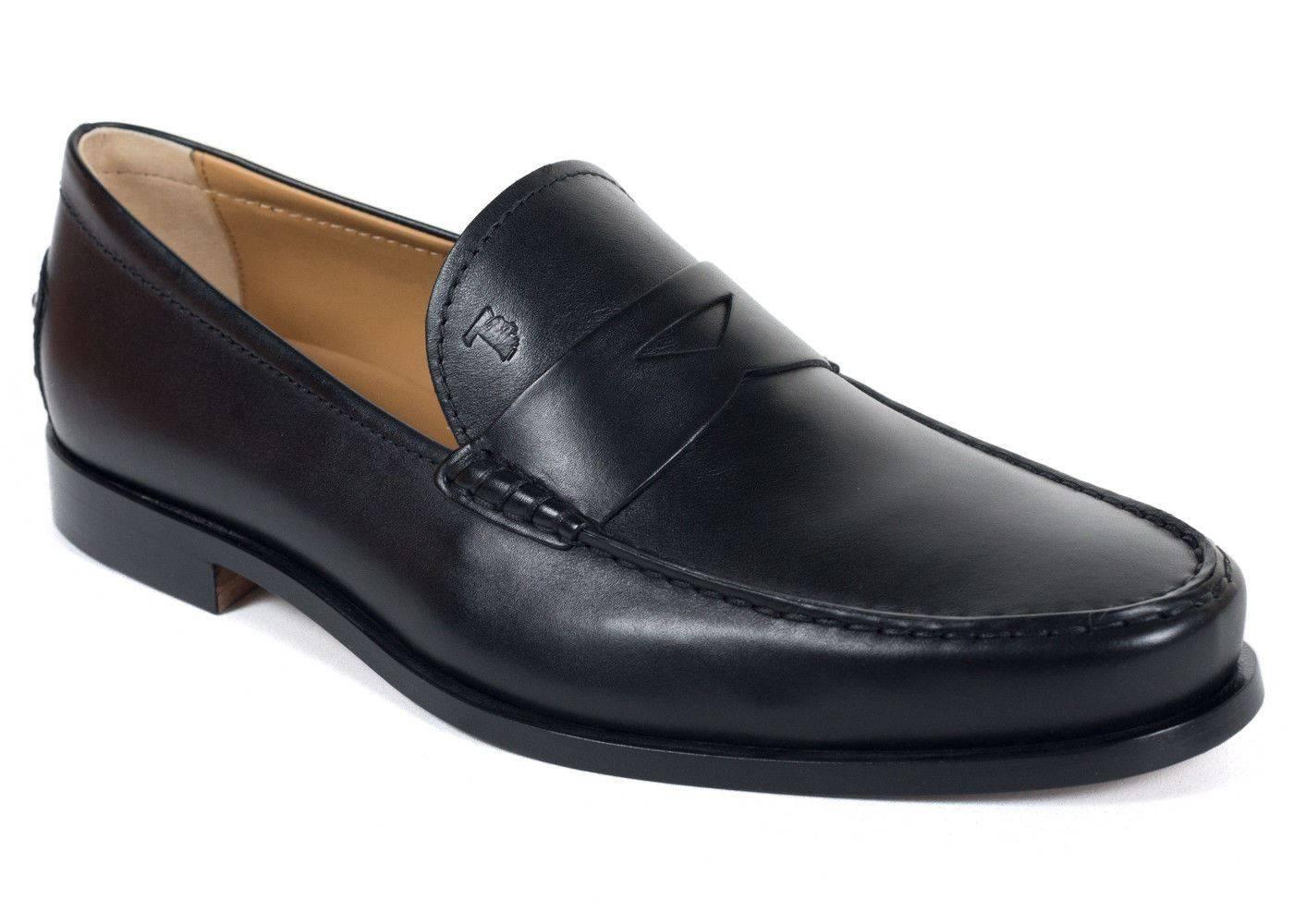 Tod's Men's Classic Black Leather Penny Loafers For Sale at 1stDibs