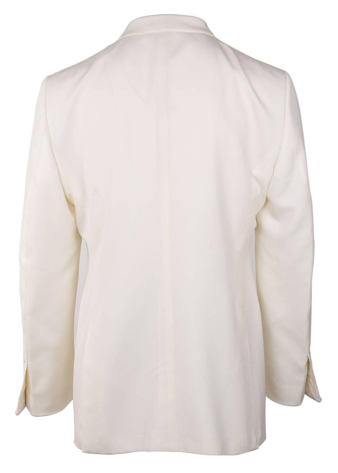 Tom Ford Ivory Wool Blend Peak Lapel OConnor Cocktail Jacket In Excellent Condition For Sale In Brooklyn, NY