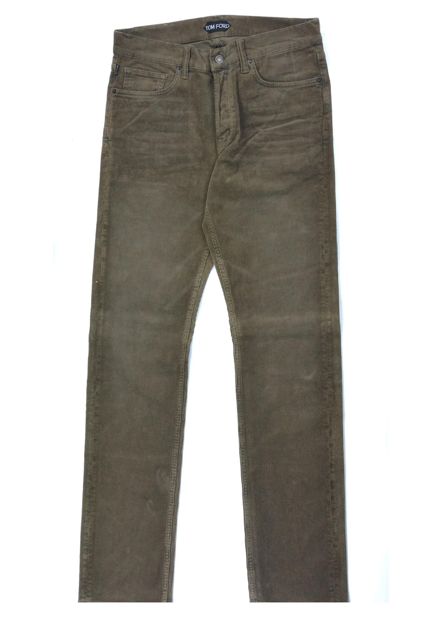 Black Tom Ford Mens Dark Brown Corduroy Straight Jeans   For Sale